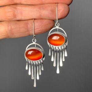 Bespoken jewelry carnelian earrings new